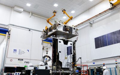 A robotic spacecraft is being readied for launch